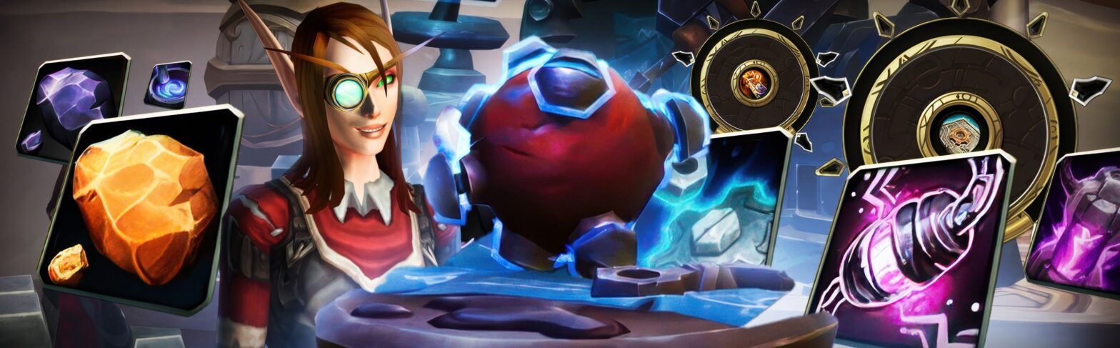 WoW Midnight Engineering guide cover – crafting gadgets, guns, and profession tools at the anvil – Season 1
