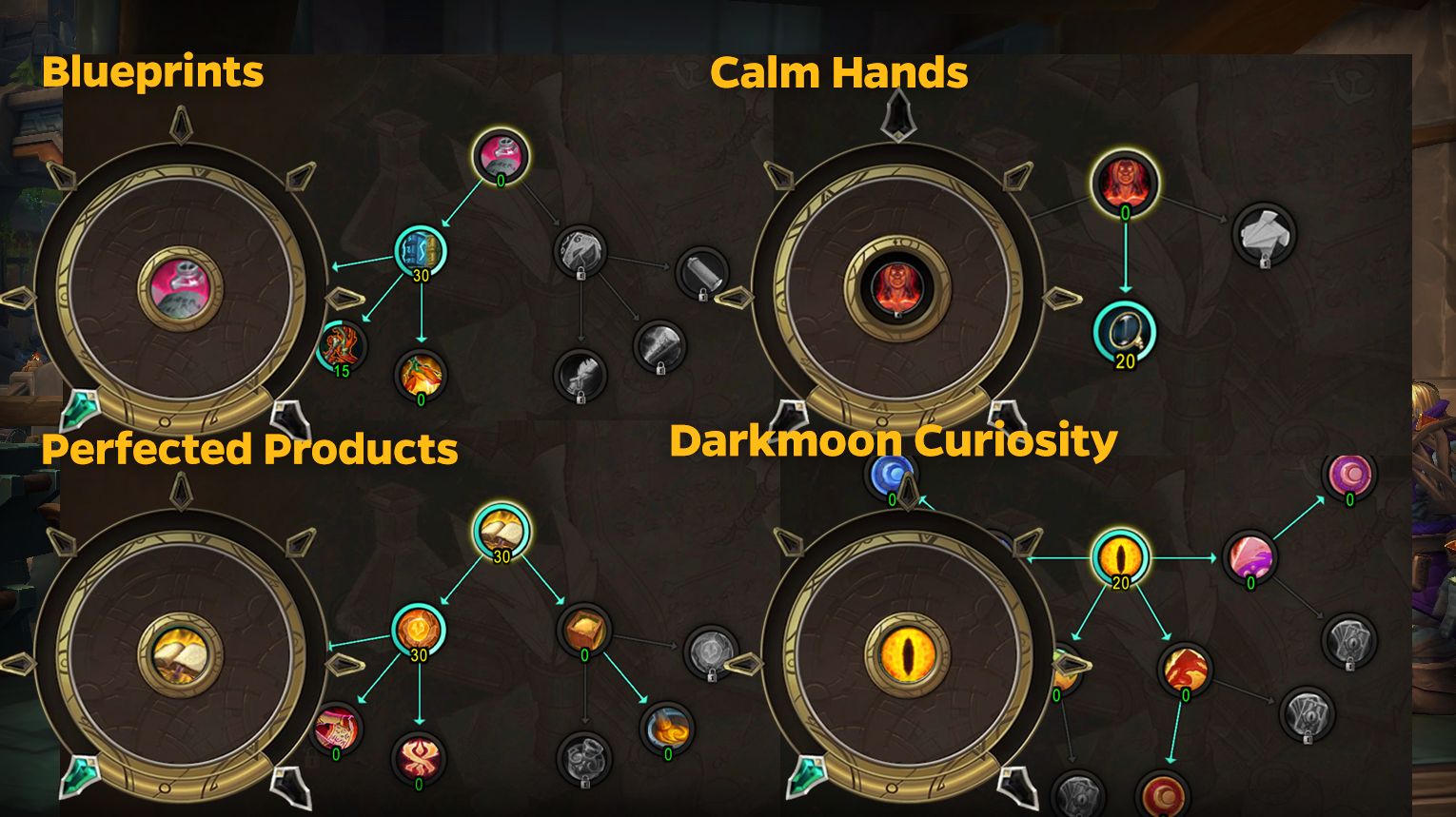 Midnight Inscription specializations – Calm Hands, Perfected Products, Blueprints, Darkmoon Curiosity – WoW Midnight Season 1