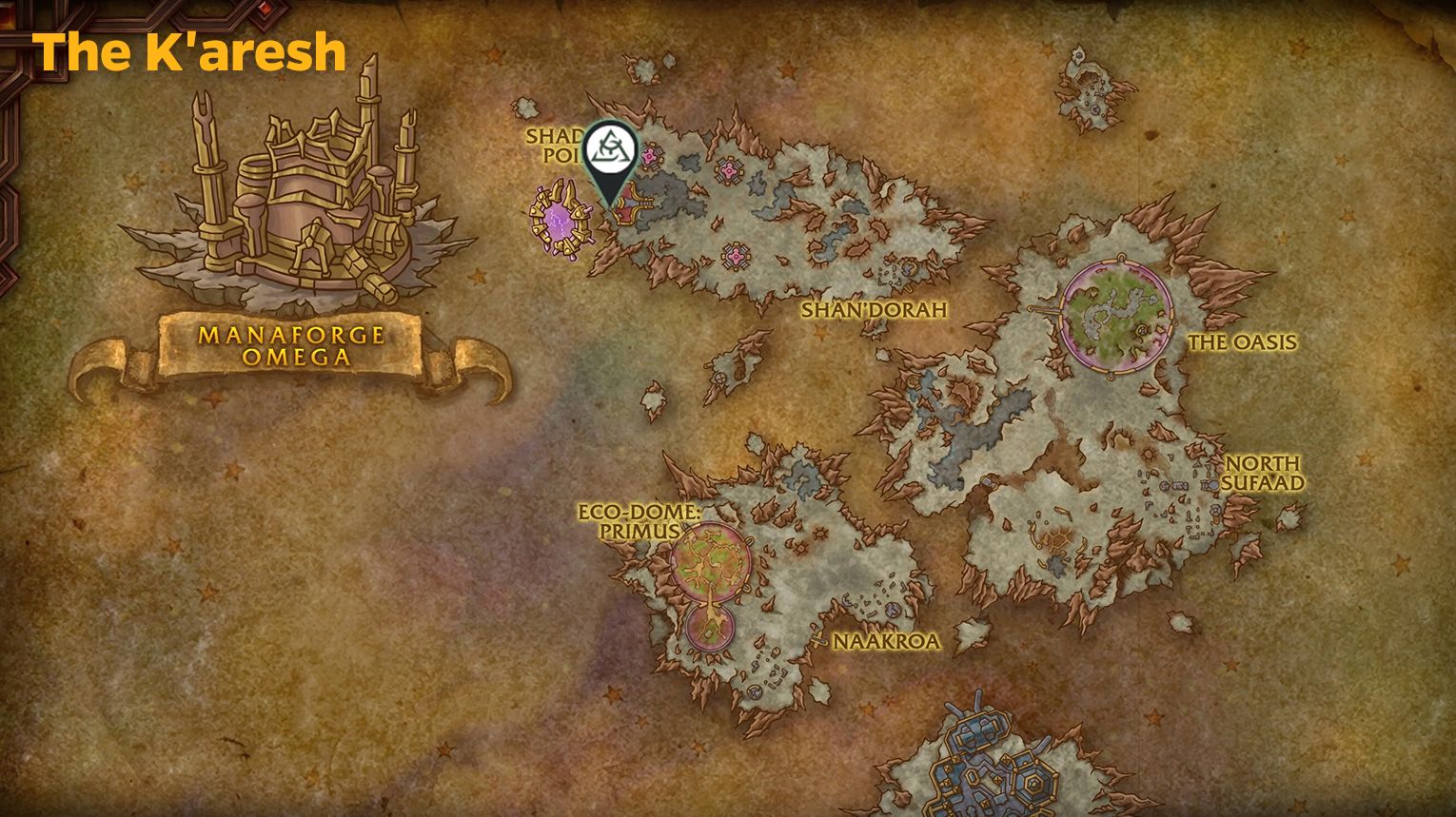 Manaforge Omega Entrance and Subregions