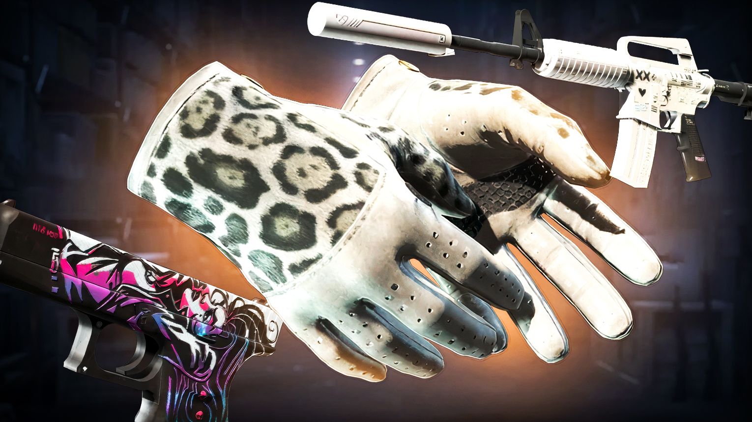 Operation Broken Fang Case - Covert M4A1-S Printstream and Glock-18 Neo-Noir - gold tier Broken Fang Gloves - discontinued Counter-Strike 2 case