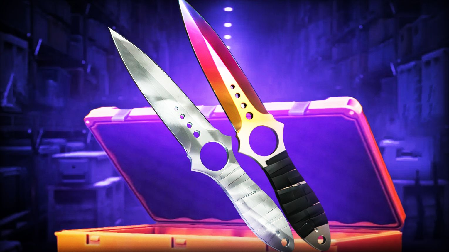 CS2 Skeleton Knife – transparent handle with skeletal cutouts, classic finishes, Shattered Web era – Counter-Strike 2