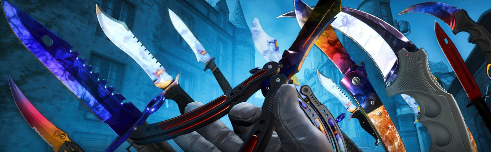 Best CS2 knife tier list 2026 cover – top knives, rankings, animations, prices, Blue Gem patterns – Counter-Strike 2