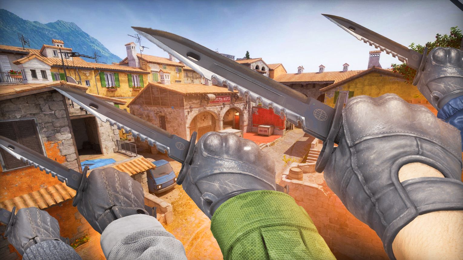 CS2 agent sleeves explained – first-person sleeve colors for CT and T side, including sleeveless options, brown, white, red, gray, blue, and green sleeves for weapon skin coordination