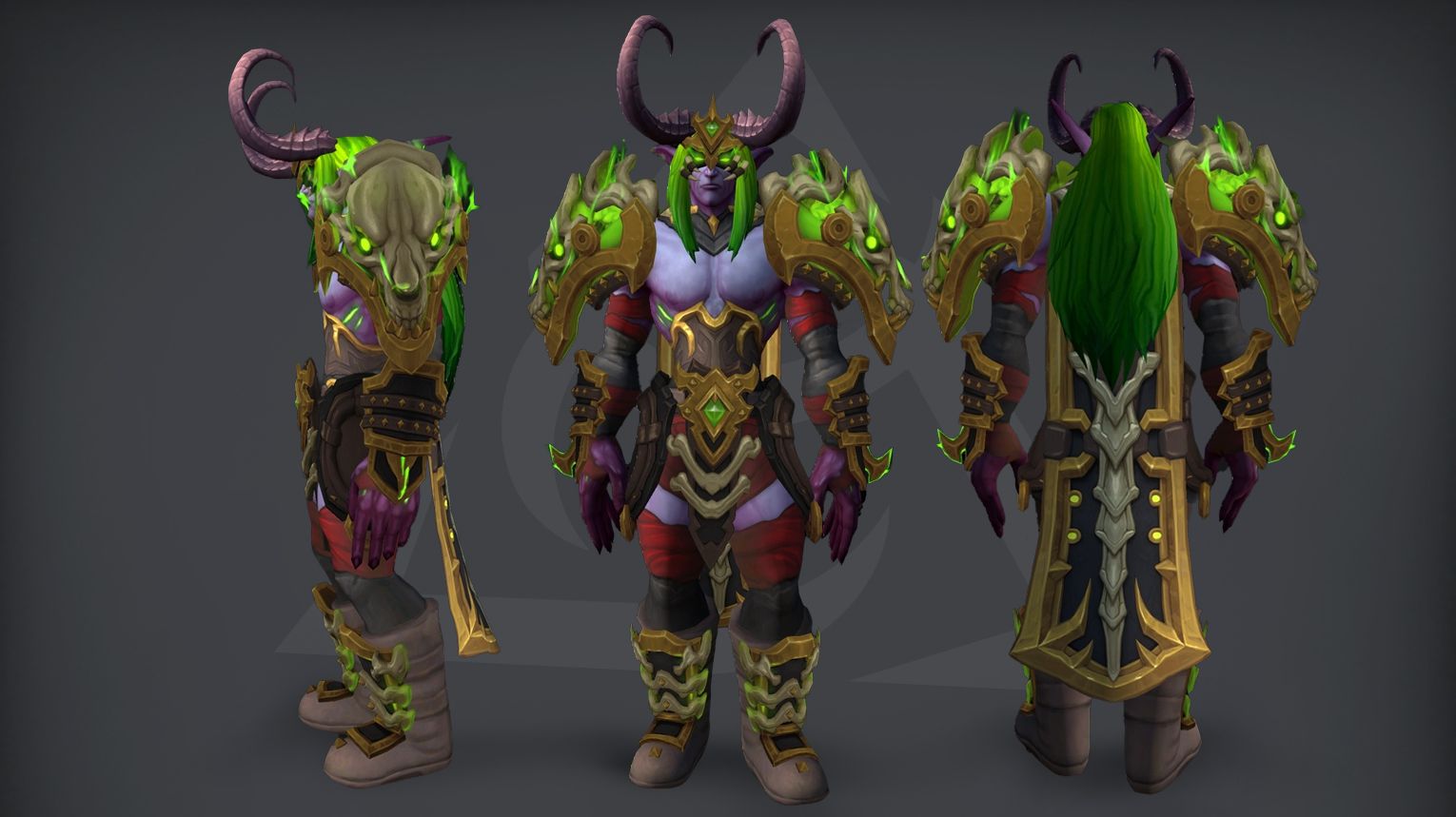 WoW Midnight Season 2 Demon Hunter tier set guide cover: Havoc, Vengeance, and Devourer 2-piece and 4-piece set bonuses from the Venomous Abyss raid. Serpent-themed Abyssal Doomhound's Pursuit armor with poison and troll motifs.