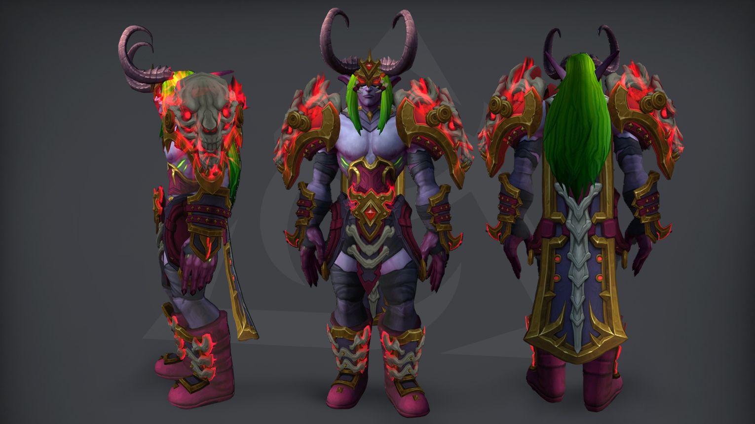 WoW Midnight Season 2 Demon Hunter tier set guide cover: Havoc, Vengeance, and Devourer 2-piece and 4-piece set bonuses from the Venomous Abyss raid. Serpent-themed Abyssal Doomhound's Pursuit armor with poison and troll motifs.