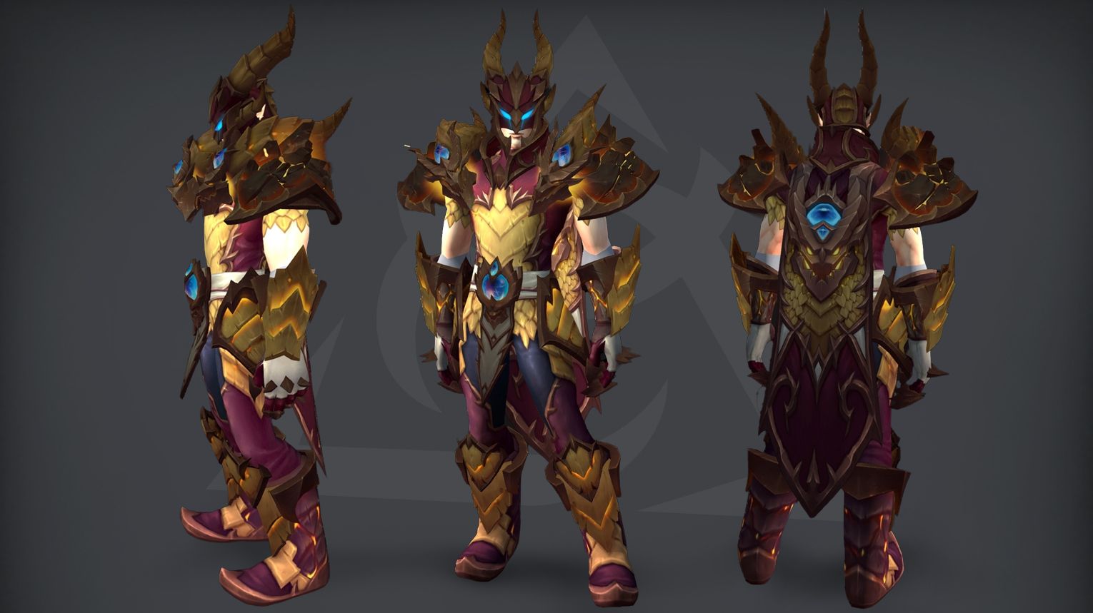 WoW Midnight Season 2 Evoker tier set guide cover: Augmentation, Devastation, and Preservation 2-piece and 4-piece set bonuses from the Venomous Abyss raid. Crimson dragon-scale mail with gold filigree, smoky purple gems, and serpent‑inspired visuals.