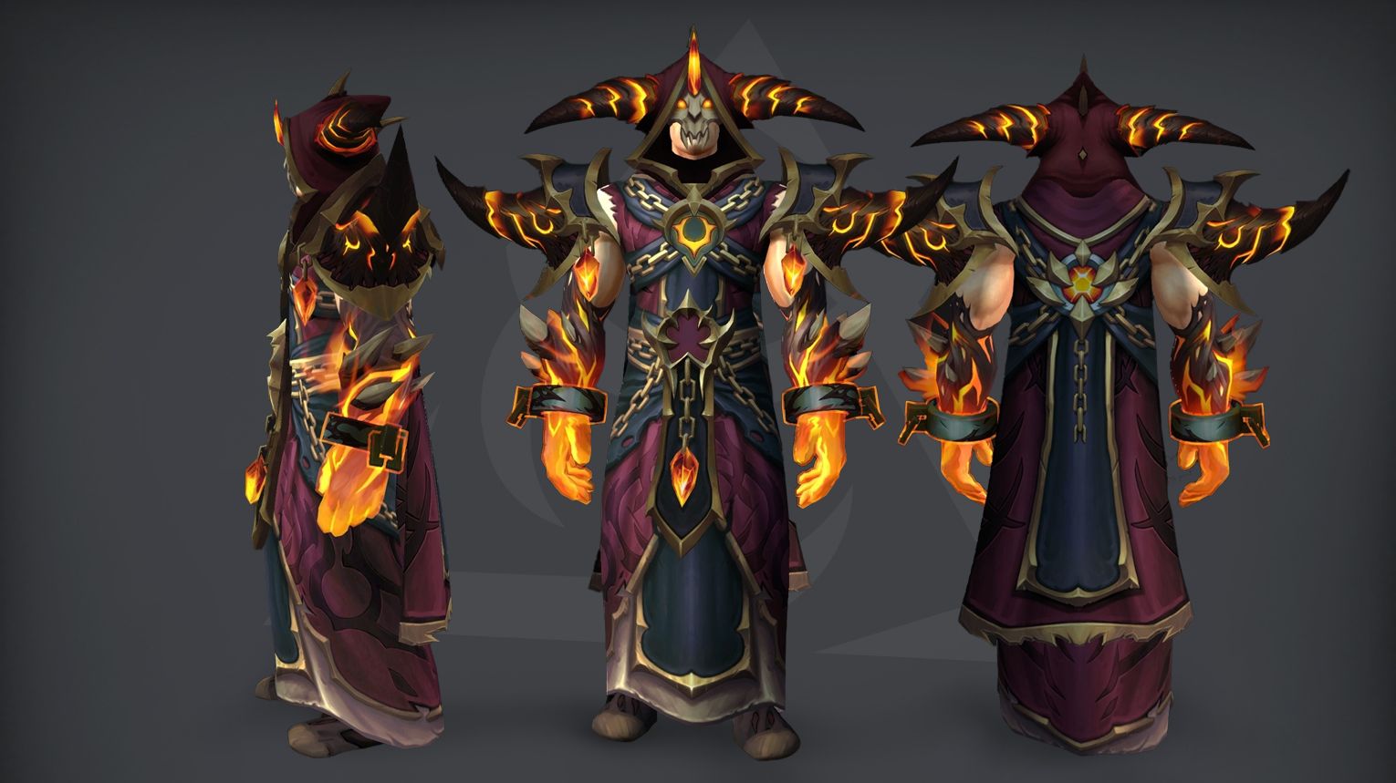 WoW Midnight Season 2 Warlock tier set guide cover: Affliction, Demonology, and Destruction 2-piece and 4-piece set bonuses from the Venomous Abyss raid. Serpent-themed Diabolical Soulspinner's Vestments cloth armor with poison, shadow, and troll motifs.