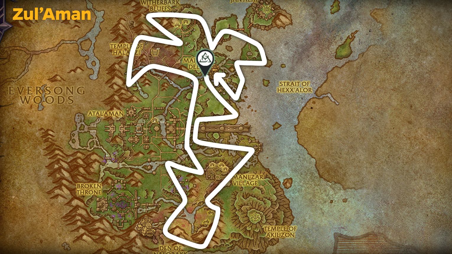 Zul'Aman dual gathering guide — mining, herbalism, and skinning routes in WoW Midnight.